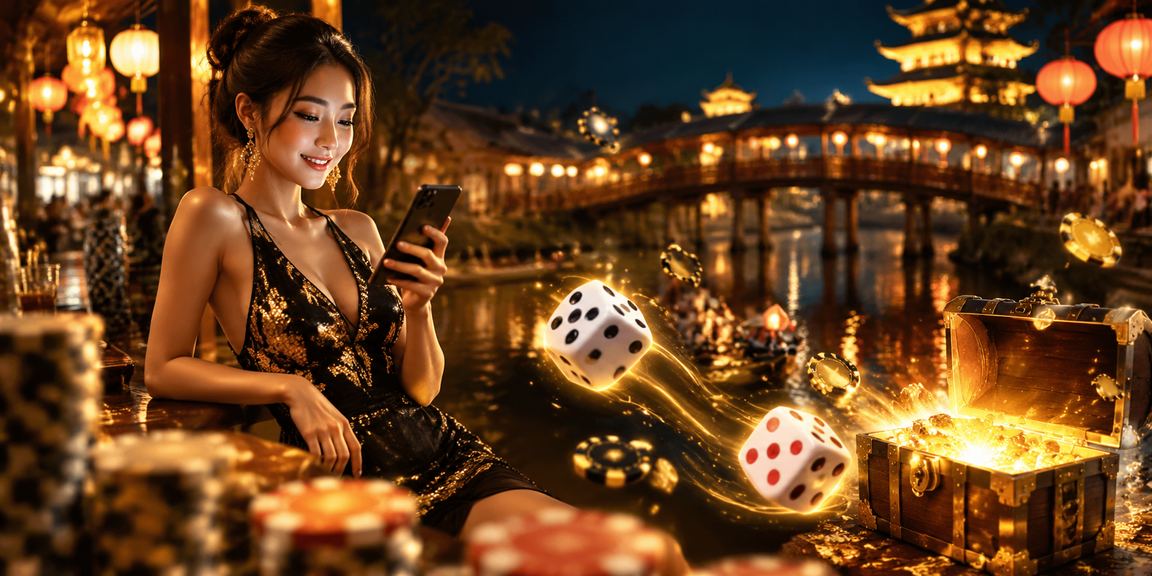 Không khí chợ đêm Huế với người chơi tài xỉu trực tuyến trên điện thoại tại bàn ăn